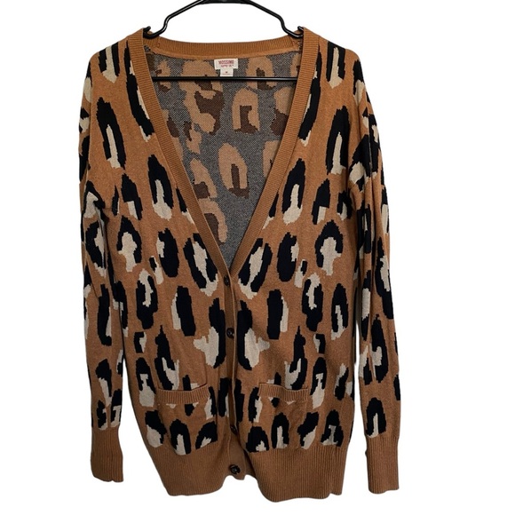 Mossimo Supply Co. Leopard Print Cardigan - Tan, Black, Cream - Picture 1 of 5